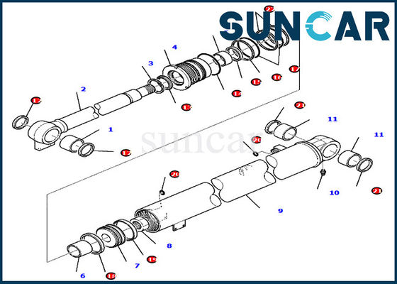 buy Boom Seal Kit 707-98-36730 7079836730 Cylinder Repair Kits Fits For Excavator Komatsu PC80MR-3 PC80MR-5 online manufacture