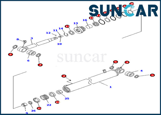 707-98-41350 7079841350 Boom Swing Cylinder Repair Seal Kit Fits For Komatsu PC88MR-8 PW98MR-8