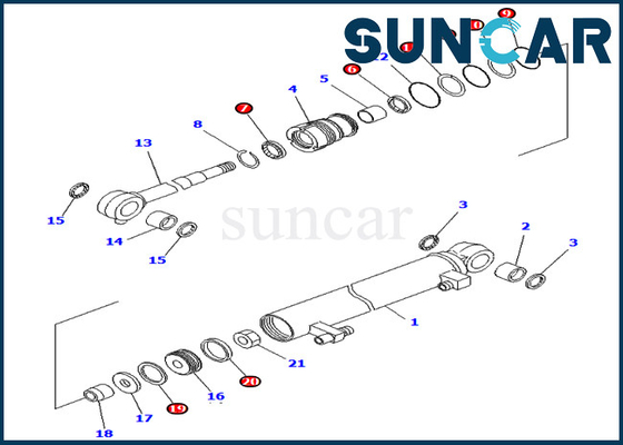 Excavator Sealing Kit 707-98-03030 7079803030 PC02-1 Komatsu Boom Cylinder Seal Repair Kits