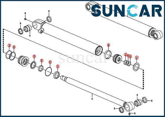 VOE15016641 VOE 15016641 Bucket Cylinder Seal Kit EC35C Excavator SUNCARVO.L.VO Service Kit Parts