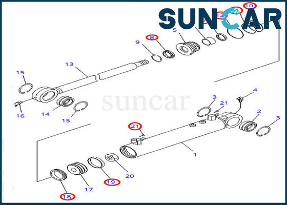Buy D31EX-21 Komatsu Hydraulic Cylinder Kit Angle Seal Kit 707-98-22850 7079822850 online manufacture