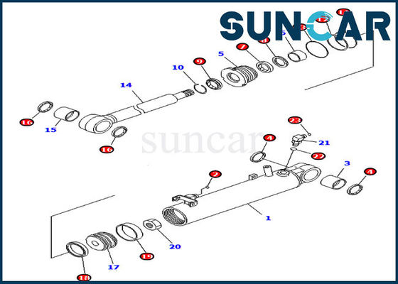 Buy 707-99-23910 7079923910 Komatsu Sealing Kit Hydraulic Lift Cylinder Service Kit online manufacture