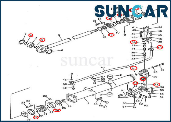 Buy D355A-3-5 Komatsu Seals 195-63-05120 Crawler Dozer Lift Cylinder Seal Repair Kit online manufacture