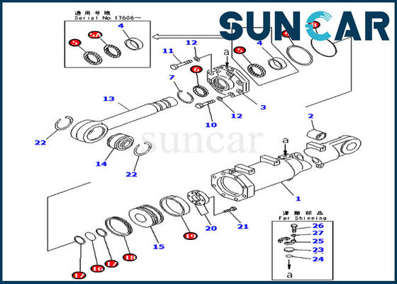Buy D375A-3 Komatsu Parts 707-98-74410 Tilt Sealing Kit Hydraulic Cylinder Service Kit online manufacture