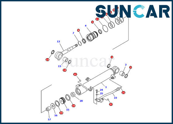 Buy 707-98-03570 Boom Cylinder Seal Kit Komatsu PC09-1 Excavator Inner Parts service kit online manufacture
