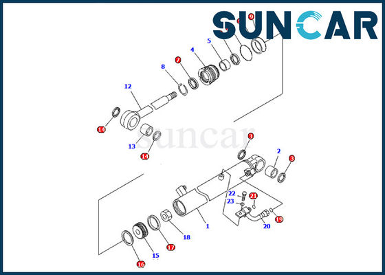 Buy 707-98-03590 Service Kit Komatsu Bucket Cylinder Seal Kit Fits PC09-1 Excavator repair Parts online manufacture