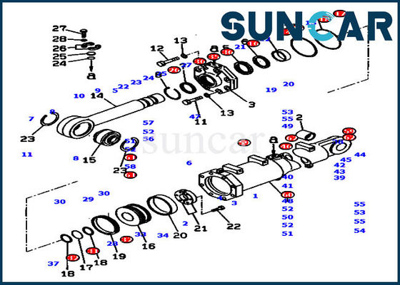 Buy 707-99-56690 Blade Lift Cylinder Seal Kit D375A-5D Komatsu Hydraulic Service Kits online manufacture