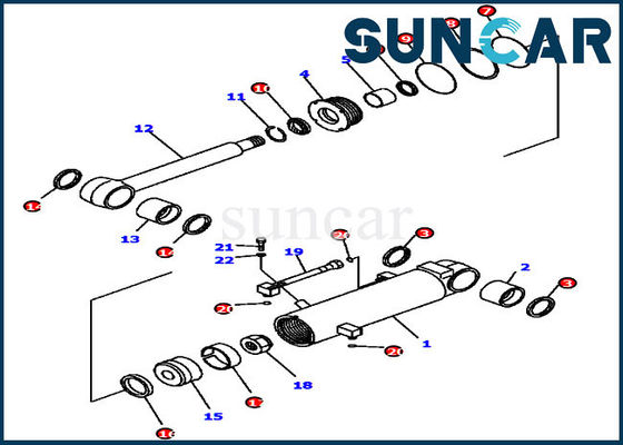 Buy D41E6T Komatsu 7079841060 Ripper Oil Seal Kits Cylinder Repair Kit For Bulldozer Inner Parts online manufacture