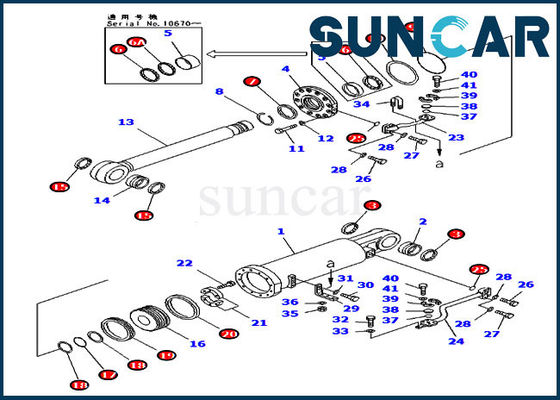 707-98-82010 7079882010 Ripper Lift Cylinder Service Kit D475A-3-HD Komatsu Oil Seal Kits