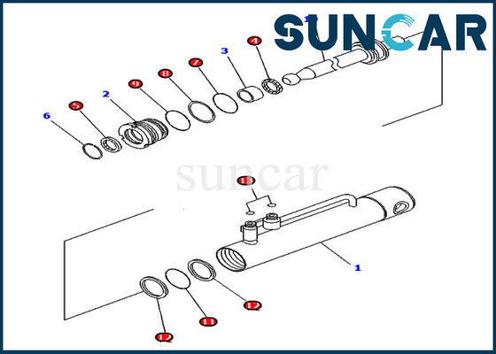 Buy 707-98-11350 Pin puller Hydraulic Cylinder Seal Kit Fits Komatsu D375A-6 D475A-5 online manufacture