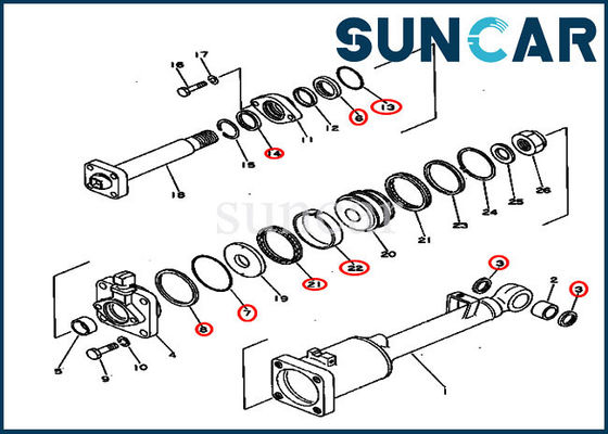 Buy Hydraulic Seal Kit 131-63-05050 Tilt Cylinder Repair Kits For Komatsu D50A-16 D50P-16 online manufacture