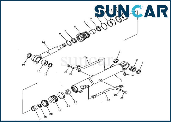 Buy 707-99-14430 Boom Cylinder Komatsu Service Kit Excavator PC10-7 Inner Parts Sealing Kit online manufacture