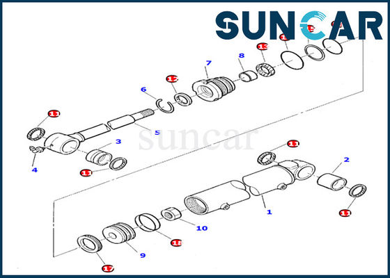 878000392 Boom Swing Cylinder Service Kit For Komatsu PC10-7 PC20-7 Replacement Gasket Seal Kit