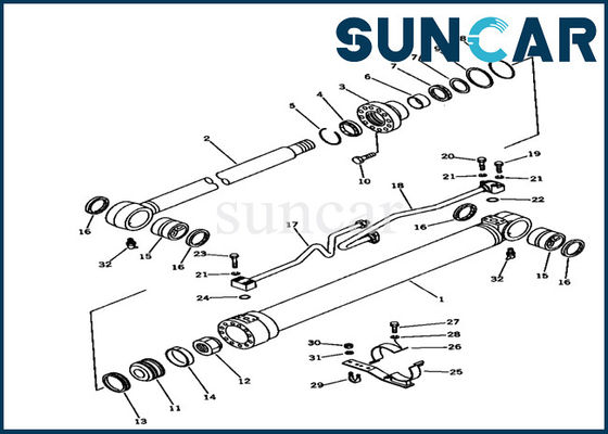 Buy Machinery Sealing 707-98-36100 Boom Cylinder Seal Kits For Excavator Komatsu PC100-3 Repair Kit online manufacture