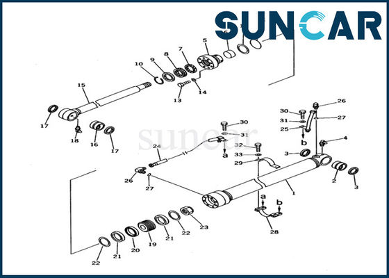 Buy 707-99-26620 Hydraulic Bucket Cylinder Service Kit PC60-6 Komatsu Cylinder Replacement Kits online manufacture