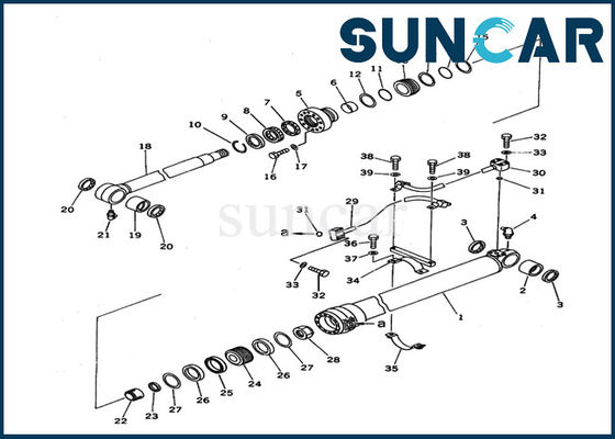 Buy 707-99-37610 Komatsu Boom Cylinder Repair Kit Excavator Cylinder Sealing Kit Fits PC100N-6 Inner Parts online manufacture