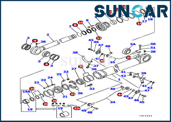 Buy Wear Resistance 707-99-77230 Komatsu PC1000-1 Bucket Cylinder Sealing Kit excavator inner parts online manufacture