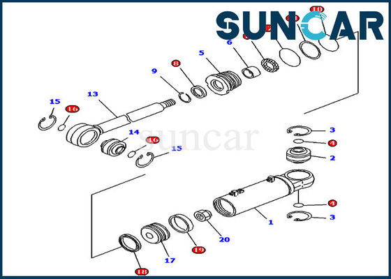 Buy Dozer Tilt Cylinder Seal Kit 707-98-43620 Hydraulic Seals Komatsu Repair Parts online manufacture