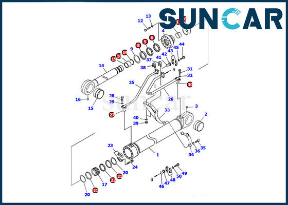 Buy 707-98-77210 Komatsu PC1100-6 Excavator Bucket Cylinder Service Kit Oil Seal Repair Kits online manufacture