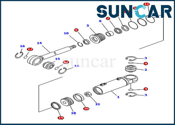 Buy 707-99-43680 Tilt Hydraulic Seal Repair Kit D61PX-12 Dozer Komatsu Cylinder Kits online manufacture