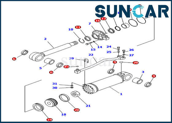 Ripper Cylinder Seal Kit 707-99-52230 Replacement Service Kit For Komatsu D65E-12 D85ESS-2A