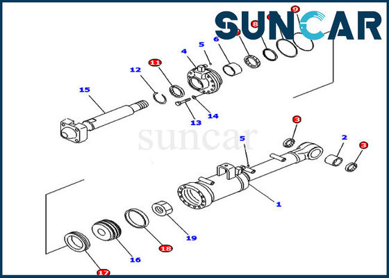 Buy 707-99-52215 Hydraulic Cylinder Repair Seal Kit ISO9001 Tilt Sealing Kit Fits D65E-12 Komatsu online manufacture