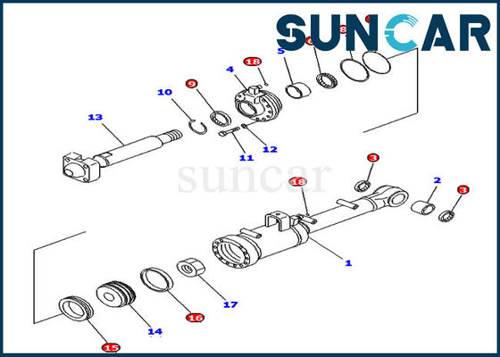 Buy 707-98-52210 Tilt Cylinder Sealing Kit Komatsu D65E-12 D65P-12 Tilt Dozer Replacement Kits online manufacture