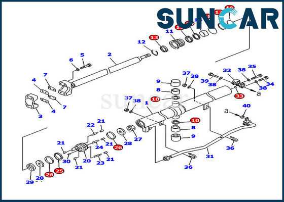 Buy D85ESS-2 Lift Cylinder 707-99-25890 Komatsu Service Kit Bulldozer Cylinder Seal Kits online manufacture