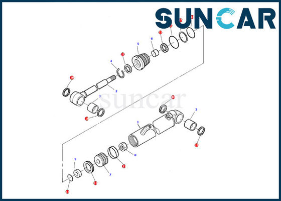 Buy 878000382 Boom Swing Cylinder Seal Kit Komatsu Excavator PC05-7 Inner Repair Oil Sealing Gasket Kit online manufacture