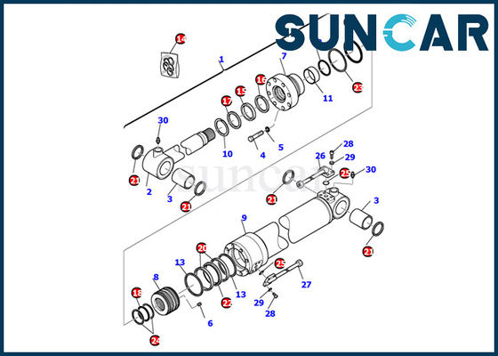 Buy 707-99-27650 Komatsu Excavator Bucket Cylinder Seal Kit PC110R-1 PC95R-2 Inner Repair Gasket Kit online manufacture