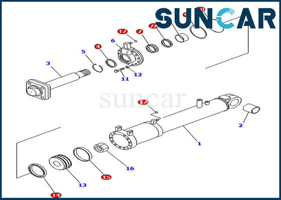 Buy 707-99-53620 7079953620 Blade Tilt Cylinder Service Kit For Komatsu D85EX-15E0 D85MS-15 online manufacture