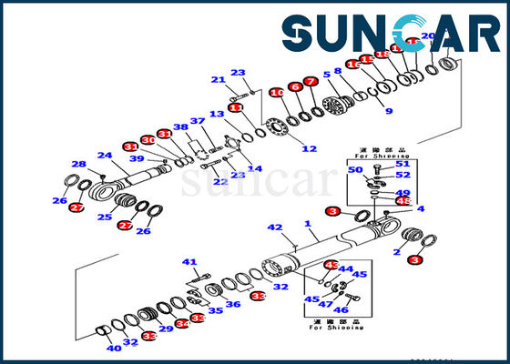 Buy 707-99-89270 Oil Resistance Komatsu Sealing Kit PC1250-7 Excavator Arm Cylinder Service Kit online manufacture