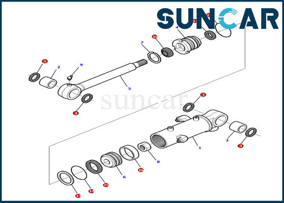 Buy Komatsu 878000379 Blade Cylinder Seal Kit Fits Excavator Machinery PC12R-8 Inner Parts Service Kit online manufacture