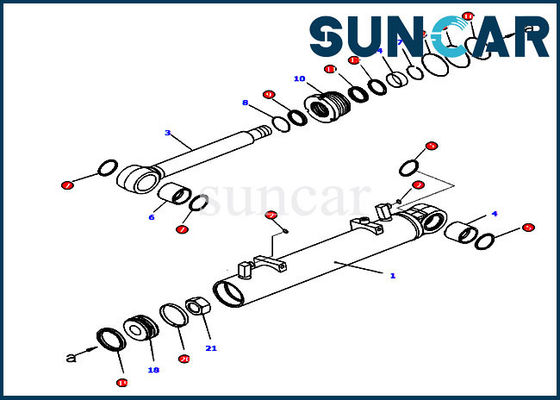 Buy 707-99-34270 Trimming Sealing Kit R.H. Cylinder D65EX-16 Komatsu Repair Service Kit online manufacture