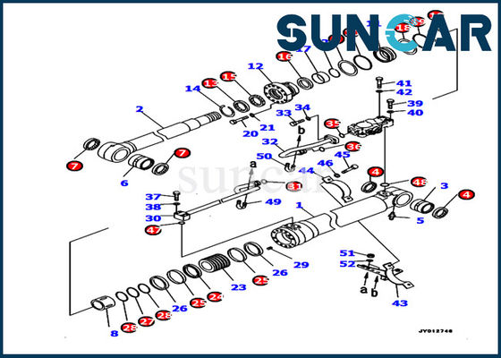 Komatsu Excavator 707-99-46440 Boom Cylinder Repair Seal Kits PC190LC-8  Model Service Kit