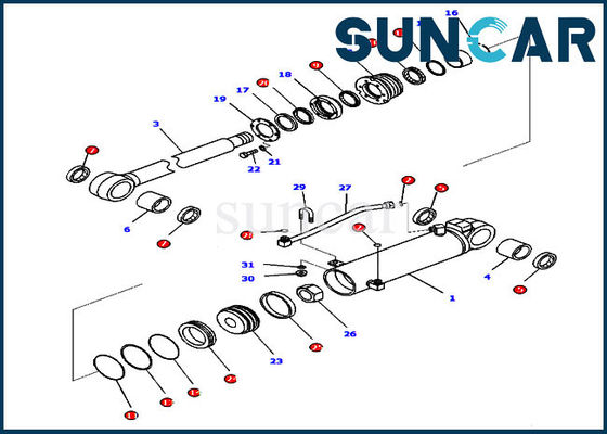 Buy 707-99-42310 Ripper Lift Hydraulic Cylinder Repair Seal Kit For D65EX-16 Komatsu Inner Parts online manufacture