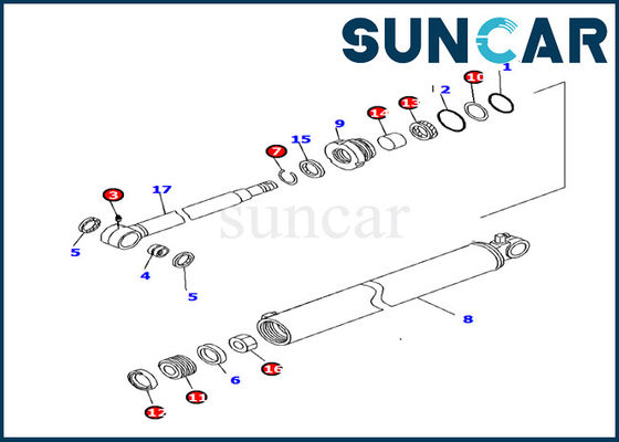 Buy 707-98-35330 Komatsu RLG Cylinder Seal Kit PC130F-7 Excavator Cylinder Inner Service Kit online manufacture