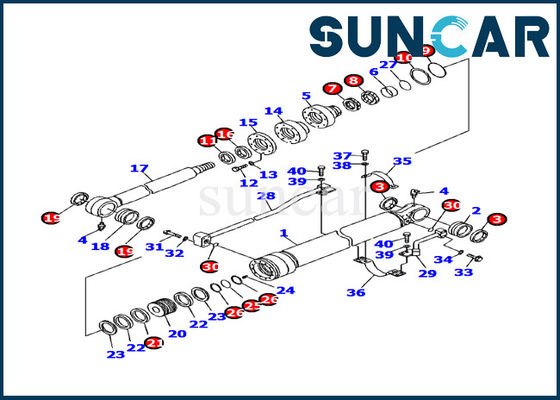 Buy 707-99-24730 Komatsu Excavator Sealing Kit Oil Resistance PC130F-7 Bucket Cylinder Repair Kits online manufacture