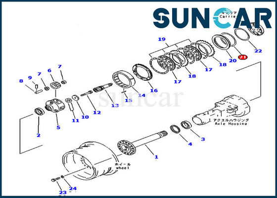 WA320-3 Komatsu 419-33-21412 Axle Sealing Ring 4193324412 Wheel Loader Seal