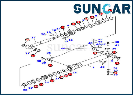 Buy 707-99-45080 Oil Resistance Arm Cylinder Service Kit Fits Komatsu PC130F-7 Excavator Seal Kit online manufacture