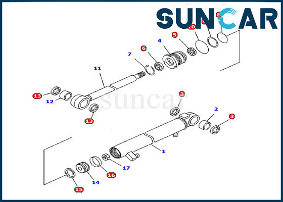 Buy Komatsu Service Kit 707-98-13960 Oil Resistance Arm Cylinder Seal Kits Excavator PC15R-8 online manufacture