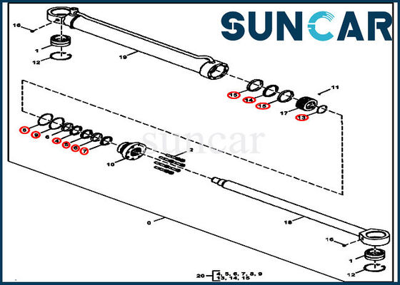 Buy AT383285 Excavator Hydraulic Thumb Kit Cylinder Service Kit For 300GLC 240DLC Deere online manufacture