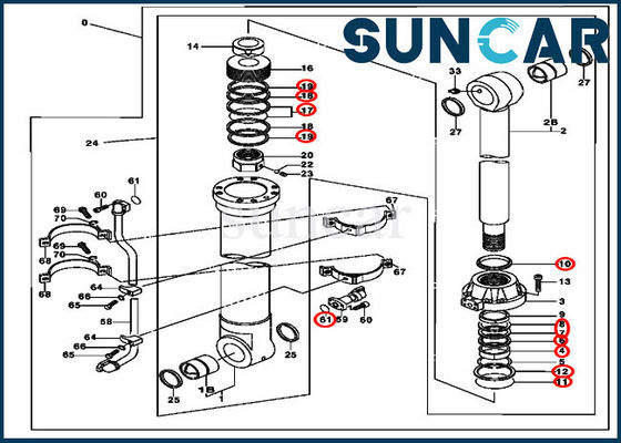 buy 4653042 Bucket Cylinder Seal Kit 450LC 450DLC Excavator JOHN DEERE Replacemenet Kits online manufacture