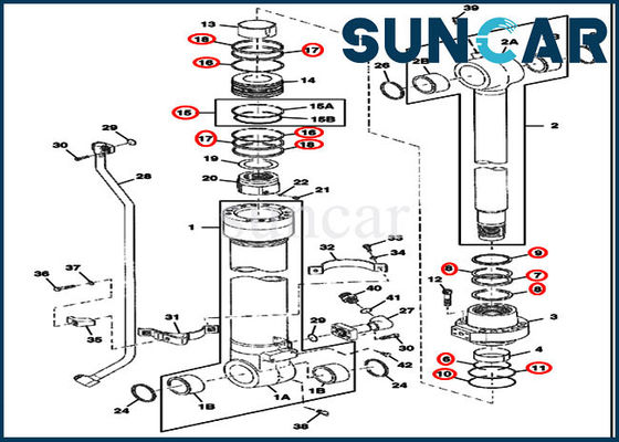 Buy FYA00001401 Bucket Seal Repair Kit 370C 450CLC Deere Cylinder Replacement Parts online manufacture