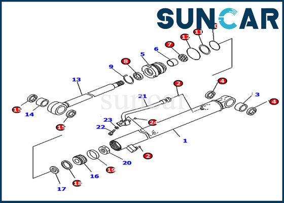 Buy PC18MR-2 Service Kit Parts Komatsu Excavator 707-98-05660 Arm Cylinder Seal Kit online manufacture