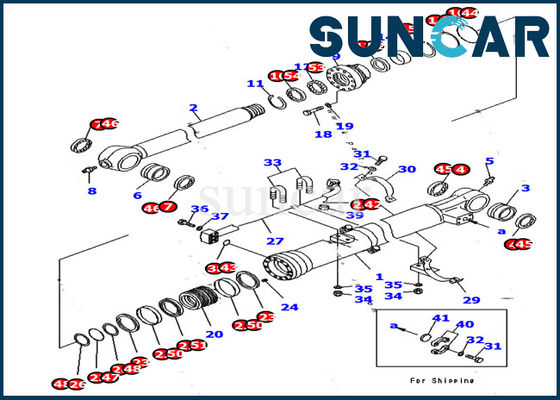 Buy Excavator Cylinder Sealing Kit 707-99-37770 Arm Hydraulic Repair Kits For Komatsu PC170LC-10 Model online manufacture