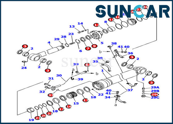 Buy Hydraulic Arm Cylinder Sealing Kit 707-99-46320 Komatsu PC160LC-7 Replacement Seal Kits online manufacture