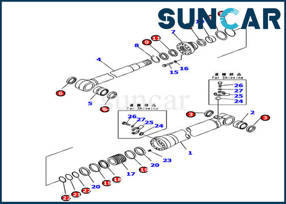 Buy 707-99-66310 Boom Adjust Cylinder Seal Kit For Komatsu PC160LC-7K Excavator Rubber Repair Kit online manufacture