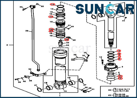 Buy Excavator Arm Cylinder 4667663 Repair Seal Kit Fits Models 190DW 180GLC JOHN DEERE online manufacture