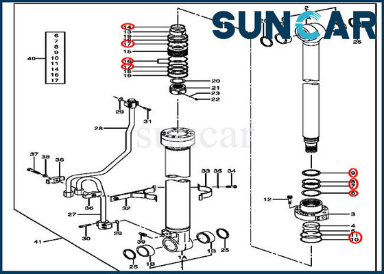 4662895 Boom Seal Repair Kit Cylinder Components For 120C 120D John Deere Replacement Parts